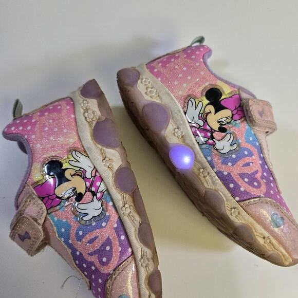 Disney Minne Mouse Light up Velcro Sneakers size 10 - Picture 11 of 13